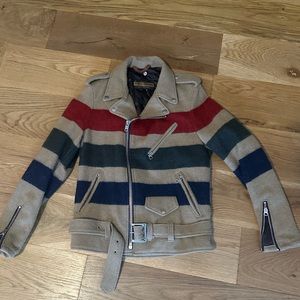 Schott Perfecto biker jacket wool Woolrich sz S